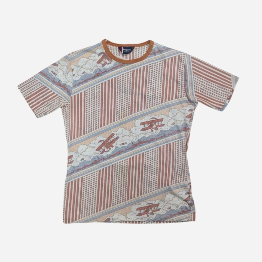 Vintage 1970’s Photoprint Knit Polyester All Over Print Brigade‎ by Arrows